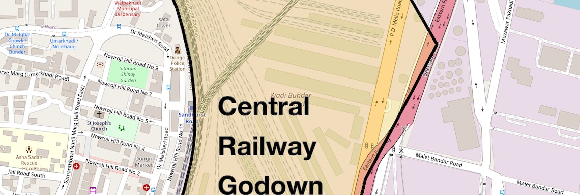 Location Map of Central Railway Godown, Mumbai