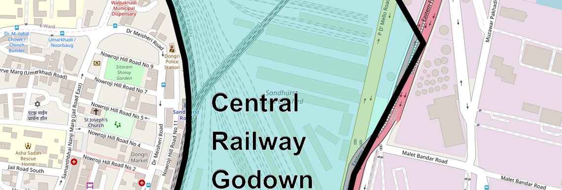 Location Map of Central Railway Godown, Mumbai