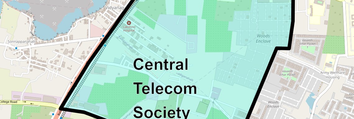 Location Map of Central Telecom Society, Bangalore