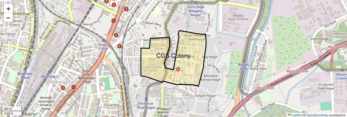 Location Map of CGS Colony, Mumbai