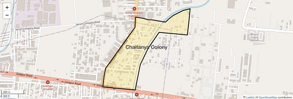 Location Map of Chaitanya Colony, Pune