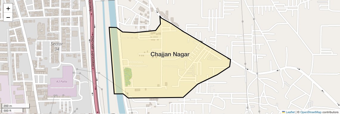 Location Map of Chajjan Nagar, Faridabad