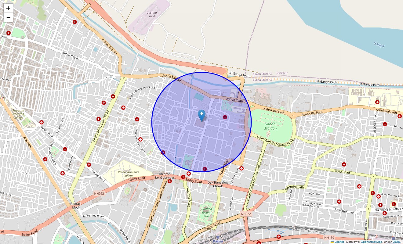 Location Map of Chajju Bagh, Patna