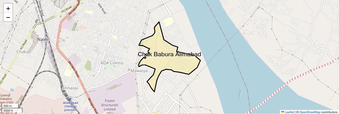 Location Map of Chak Babura Alimabad, Allahabad