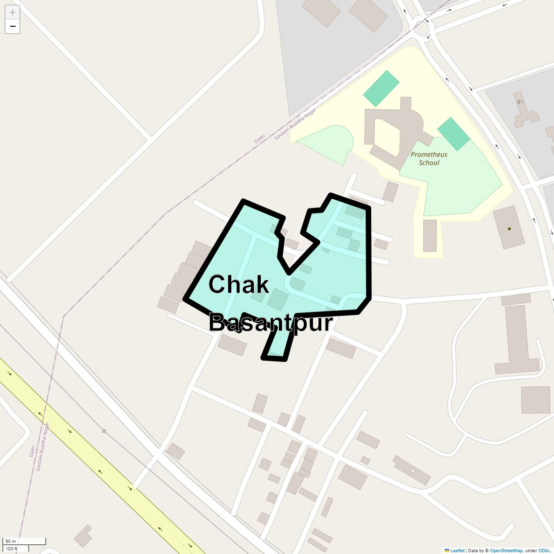 Location Map of Chak Basantpur, Noida
