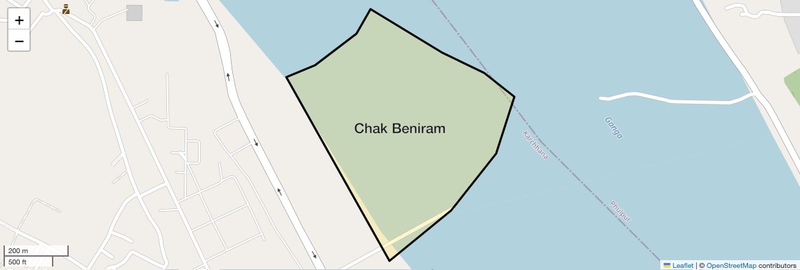 Location Map of Chak Beniram, Allahabad