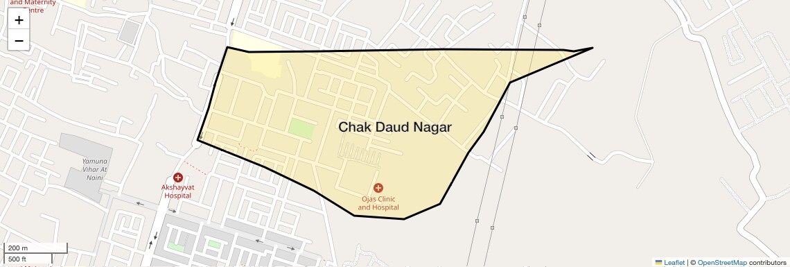 Location Map of Chak Daud Nagar, Allahabad