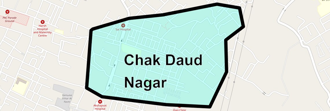 Location Map of Chak Daud Nagar, Allahabad