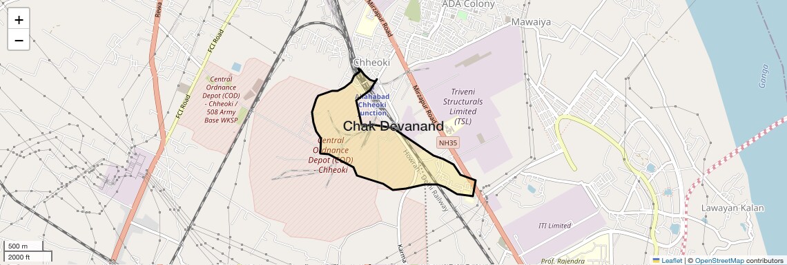 Location Map of Chak Devanand, Allahabad