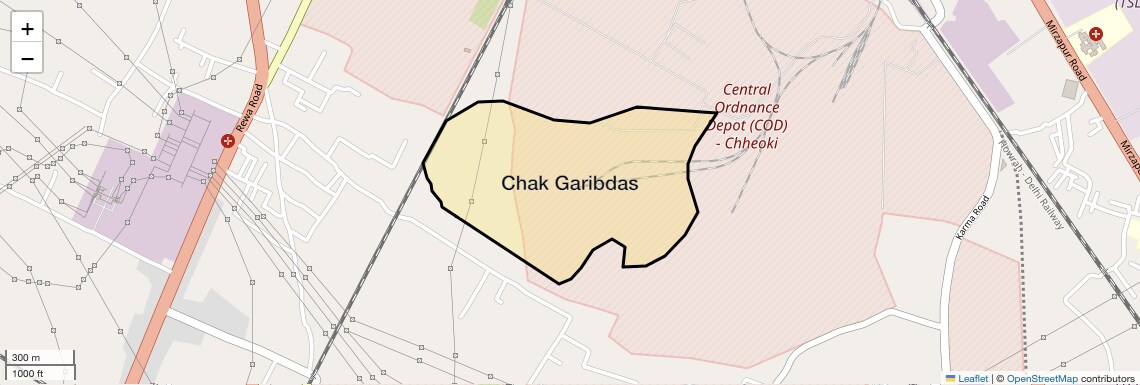 Location Map of Chak Garibdas, Allahabad