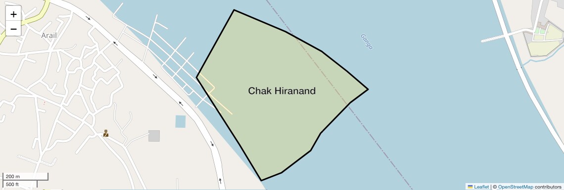 Location Map of Chak Hiranand, Allahabad
