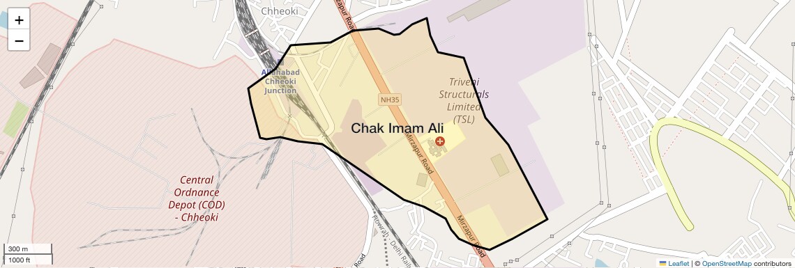 Location Map of Chak Imam Ali, Allahabad