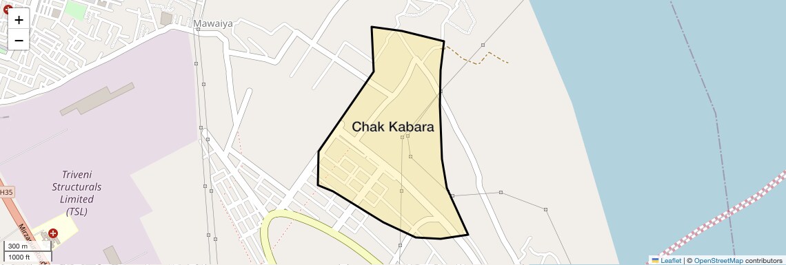 Location Map of Chak Kabara, Allahabad