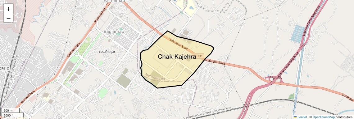 Location Map of Chak Kajehra, Lucknow