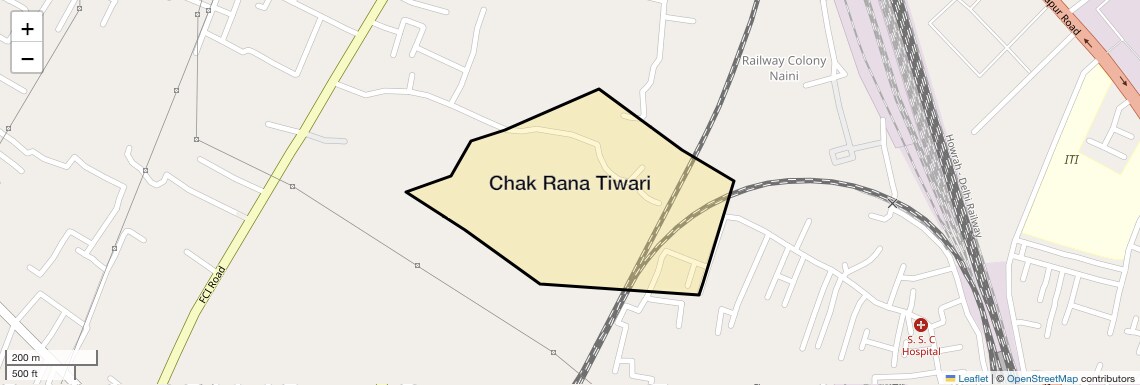 Location Map of Chak Rana Tiwari, Allahabad