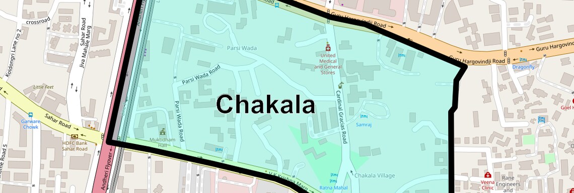 Location Map of Chakala, Mumbai