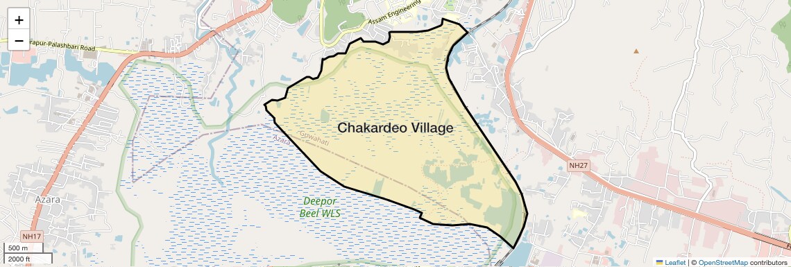 Location Map of Chakardeo Village, Guwahati
