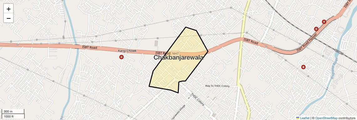 Location Map of Chakbanjarewala, Dehradun
