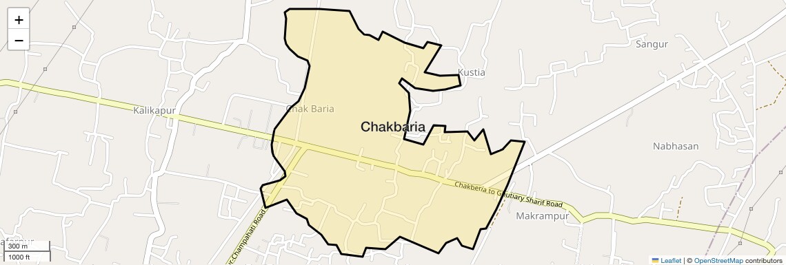 Location Map of Chakbaria, Kolkata