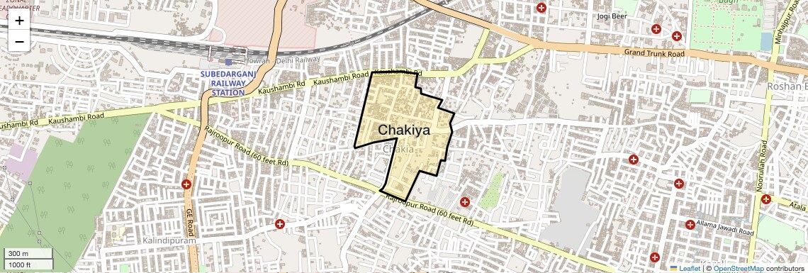 Location Map of Chakiya, Allahabad