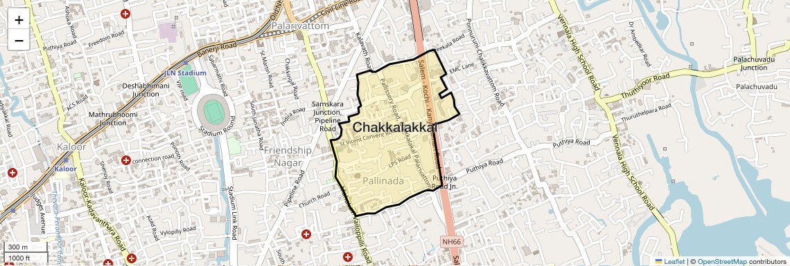 Location Map of Chakkalakkal, Kochi