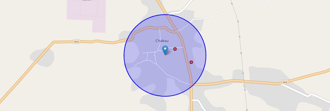 Location Map of Chaksu, Jaipur
