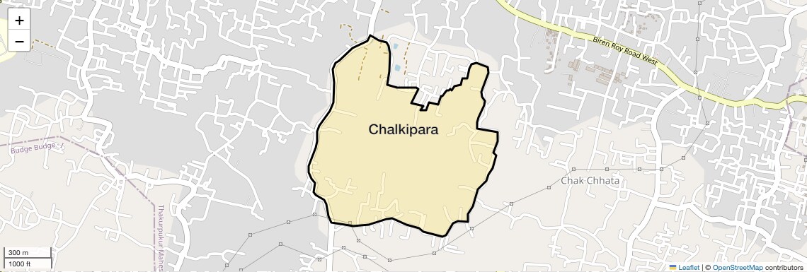 Location Map of Chalkipara, Kolkata