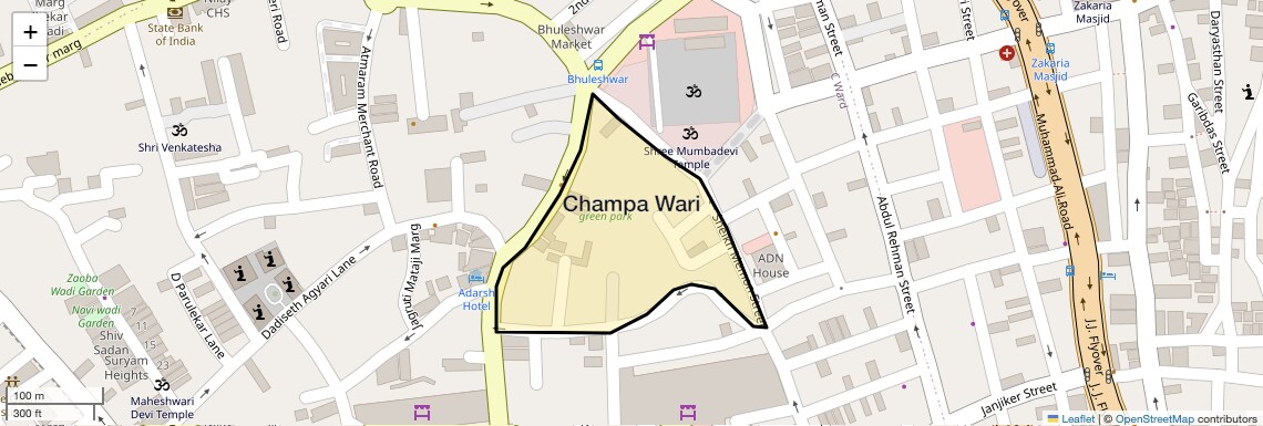 Location Map of Champa Wari, Mumbai