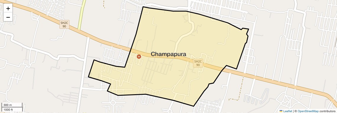 Location Map of Champapura, Jaipur