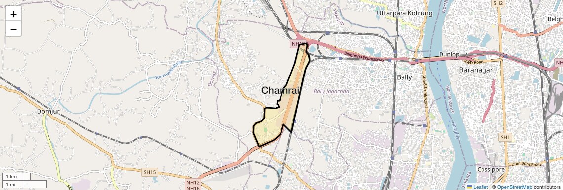 Location Map of Chamrail, Kolkata