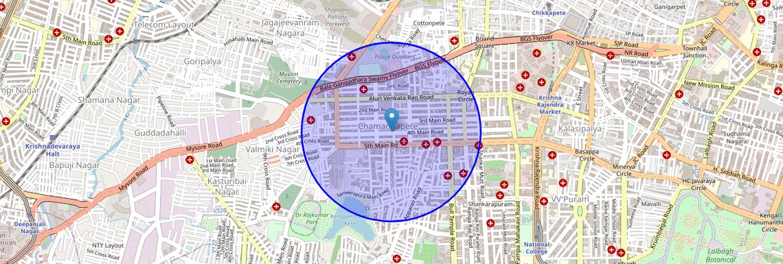 Location Map of Chamrajpet, Bangalore