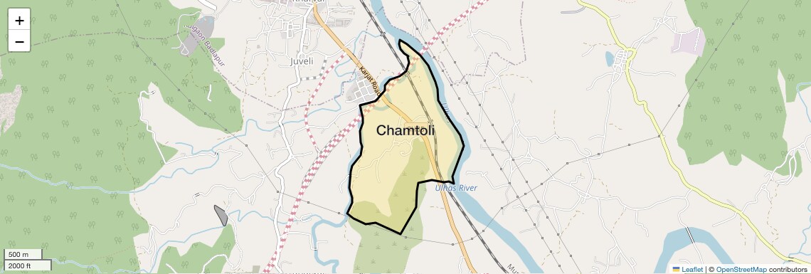 Location Map of Chamtoli, Thane