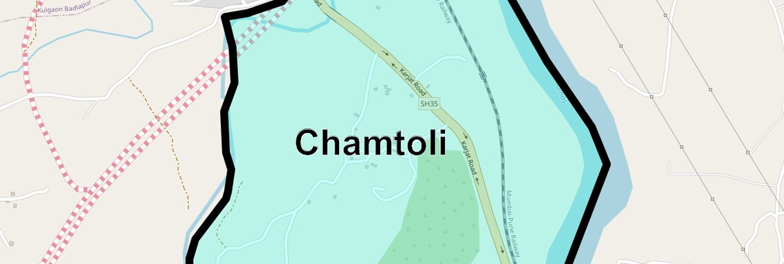 Location Map of Chamtoli, Thane