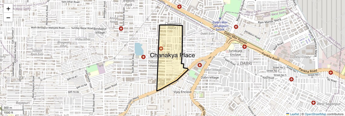 Location Map of Chanakya Place, Delhi