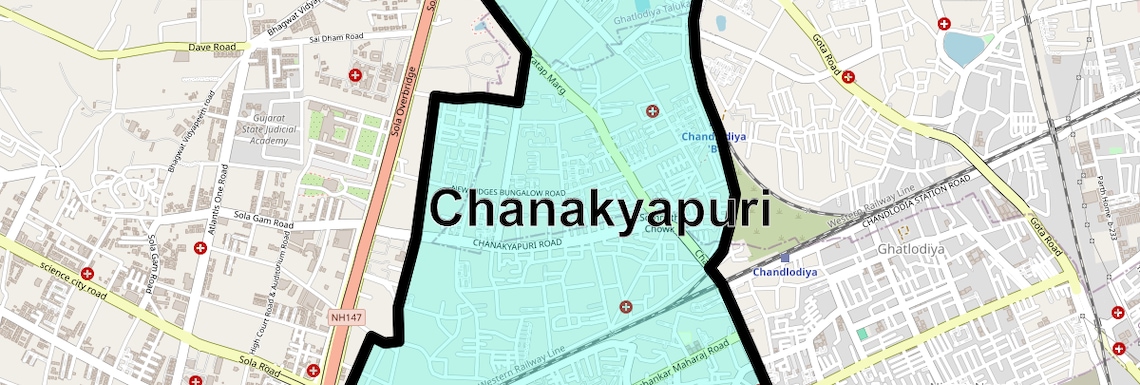 Location Map of Chanakyapuri, Ahmedabad