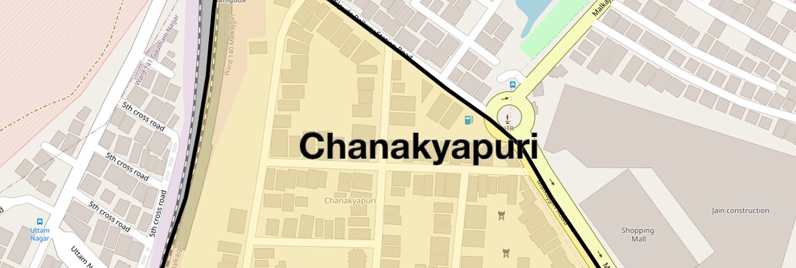 Location Map of Chanakyapuri, Hyderabad