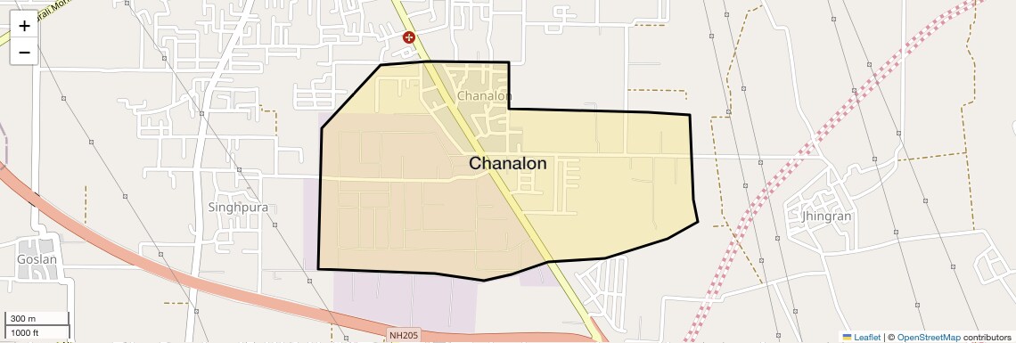 Location Map of Chanalon, Chandigarh