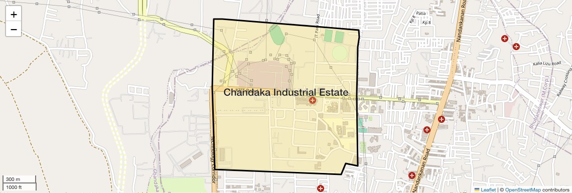 Location Map of Chandaka Industrial Estate, Bhubaneswar