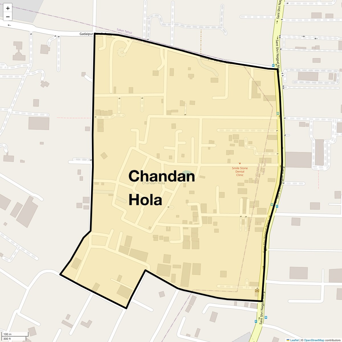 Location Map of Chandan Hola, Delhi