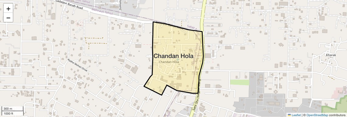 Location Map of Chandan Hola, Delhi