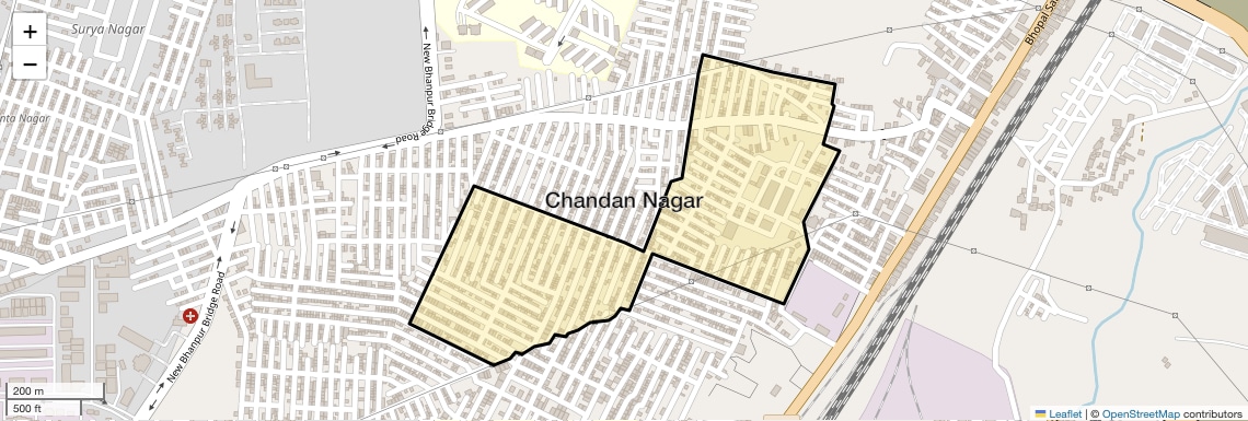 Location Map of Chandan Nagar, Bhopal