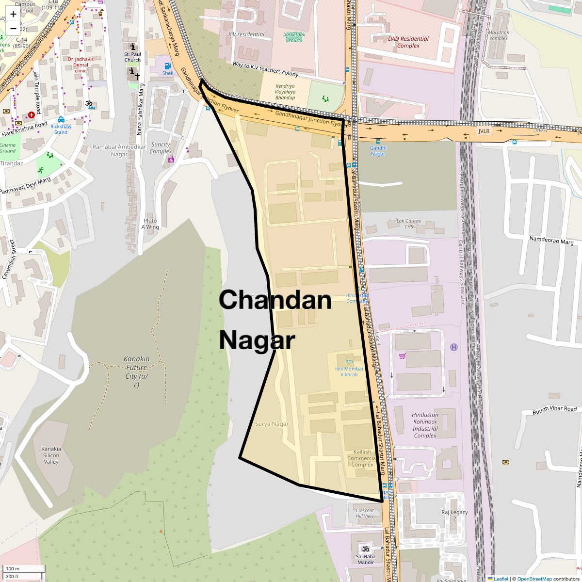 Location Map of Chandan Nagar, Mumbai
