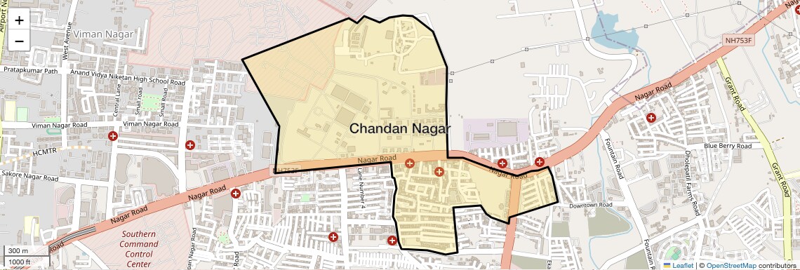 Location Map of Chandan Nagar, Pune