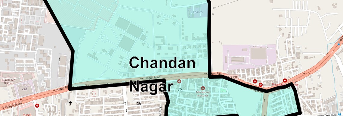 Location Map of Chandan Nagar, Pune