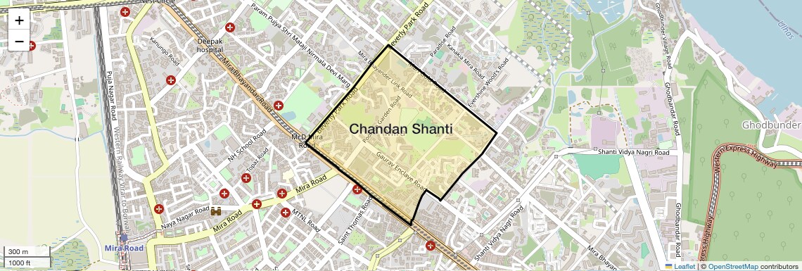 Location Map of Chandan Shanti, Thane