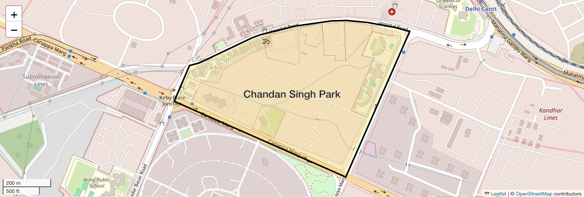Location Map of Chandan Singh Park, Delhi