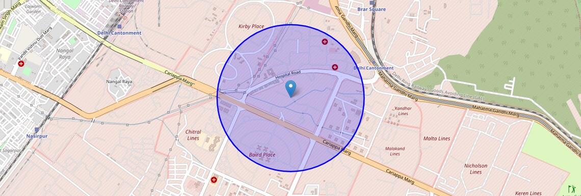 Location Map of Chandan Singh Park, Delhi