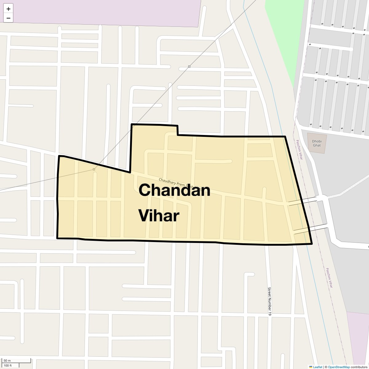 Location Map of Chandan Vihar, Delhi
