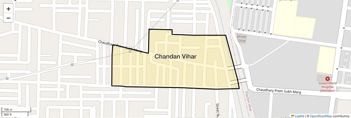 Location Map of Chandan Vihar, Delhi