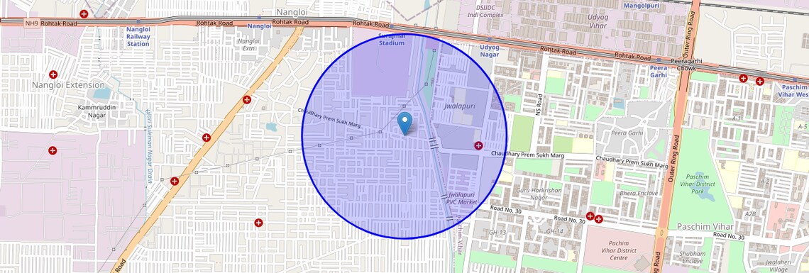 Location Map of Chandan Vihar, Delhi